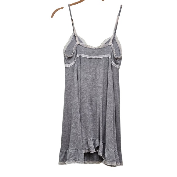 Victorias Secret Grey Babydoll Lace Trim Modal Nightgown M Coquette - Picture 2 of 7